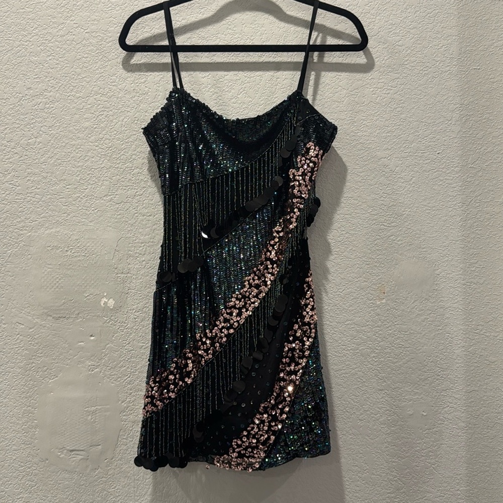 Nasty Gal

Sequin tassel beaded mini dress

Size 6

Original price $95.48